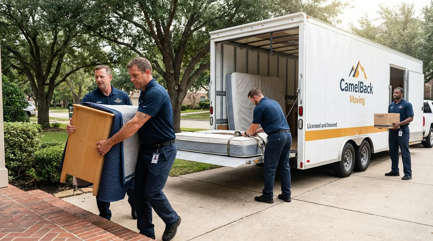 Crew loading residential truck for cross-state move from Saguache, CO